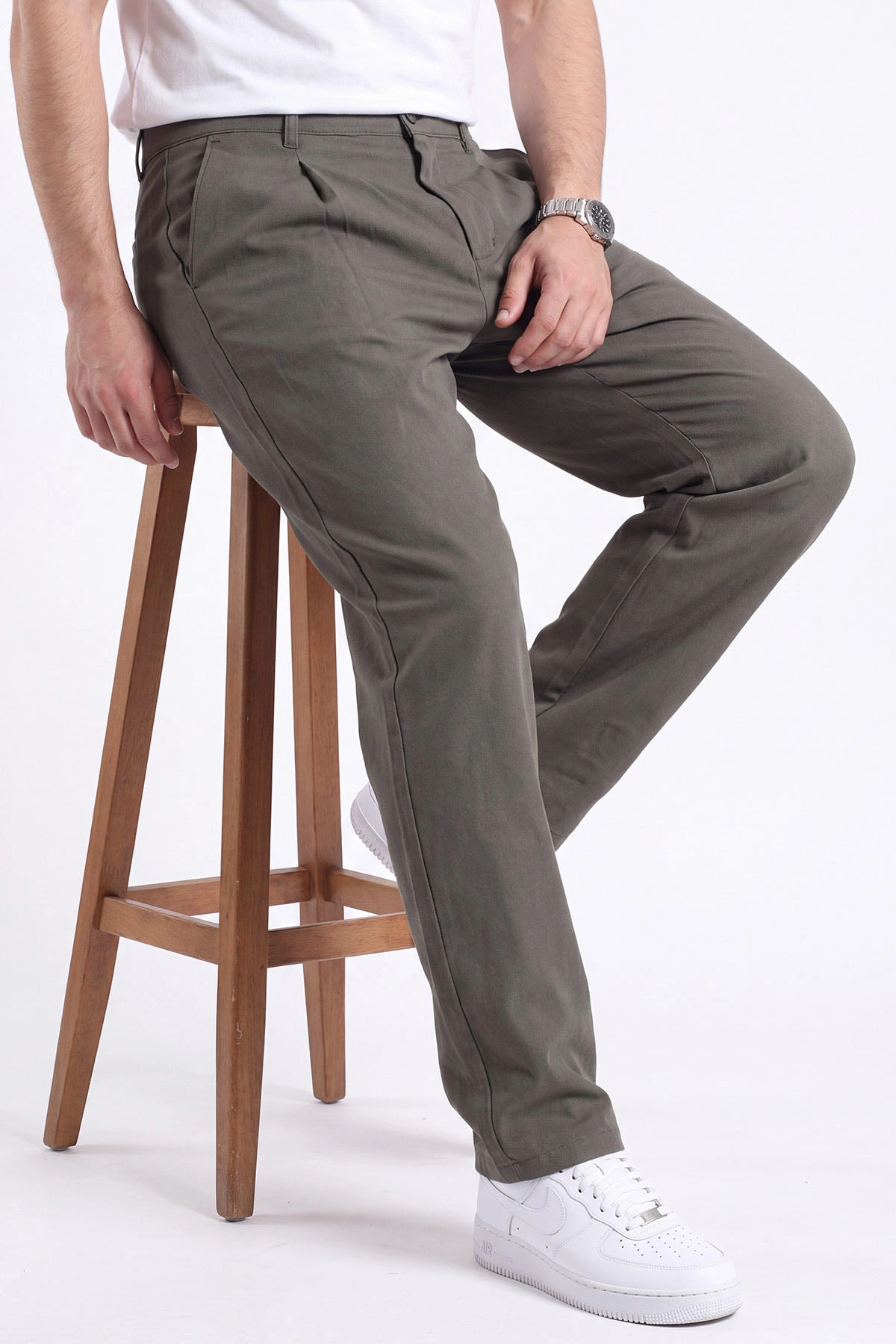 Haki Beli Lastikli Baggy Erkek Pantolon 472211