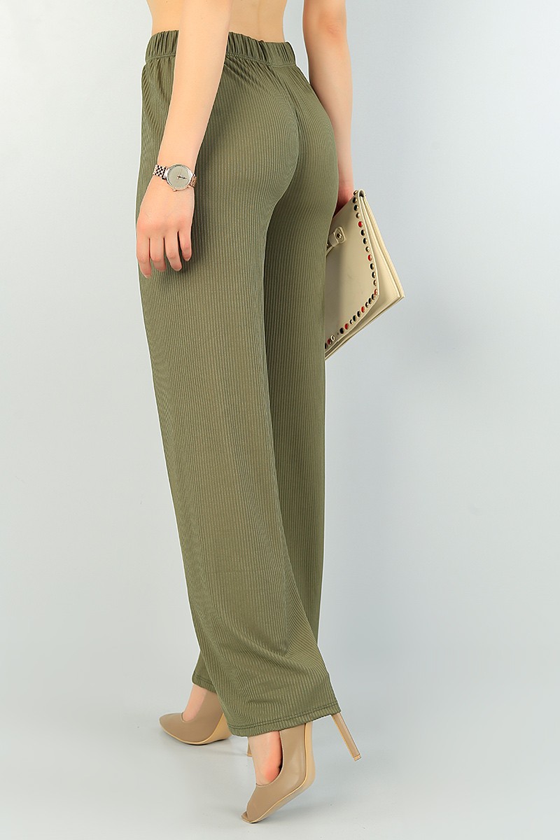 Haki Bol Paça Bayan Fitilli Pantolon 67981