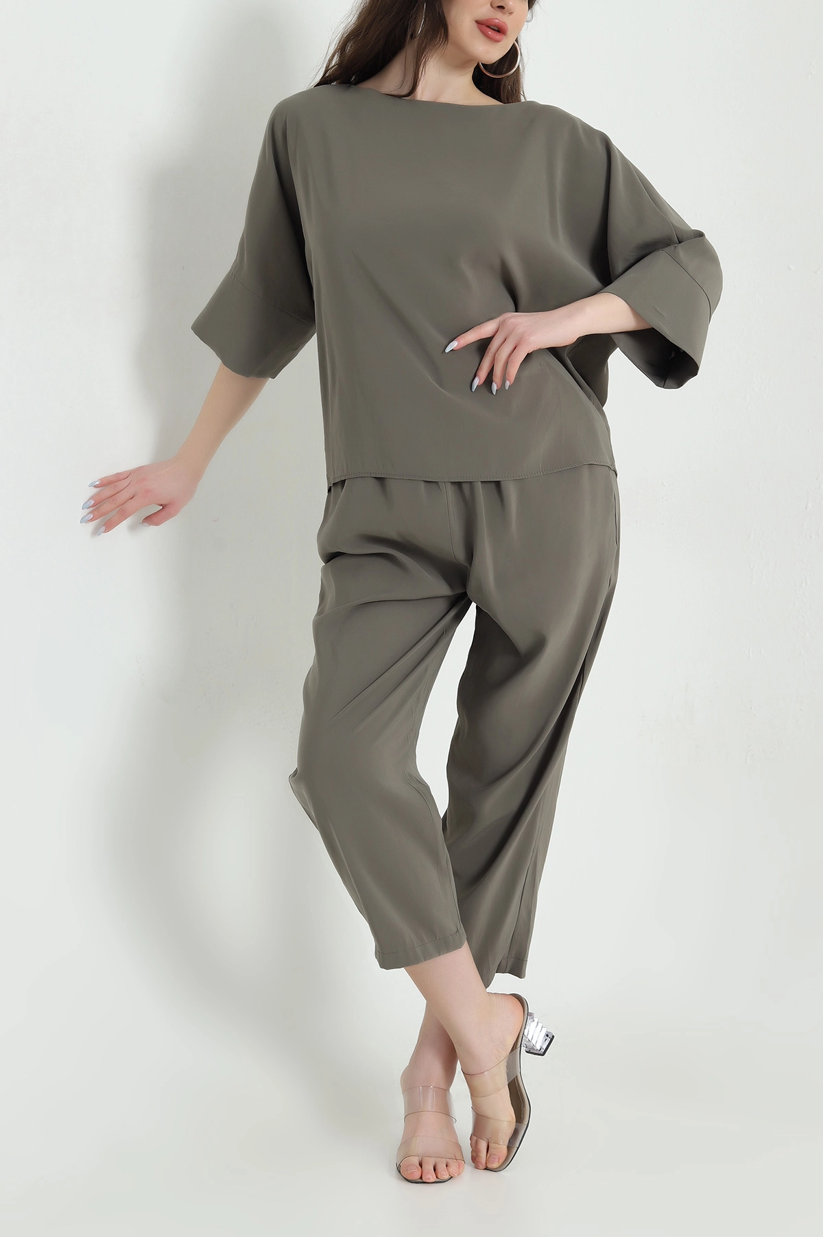 Haki Fakirkol Tencel Cupra Kadın İkili Takım 449547