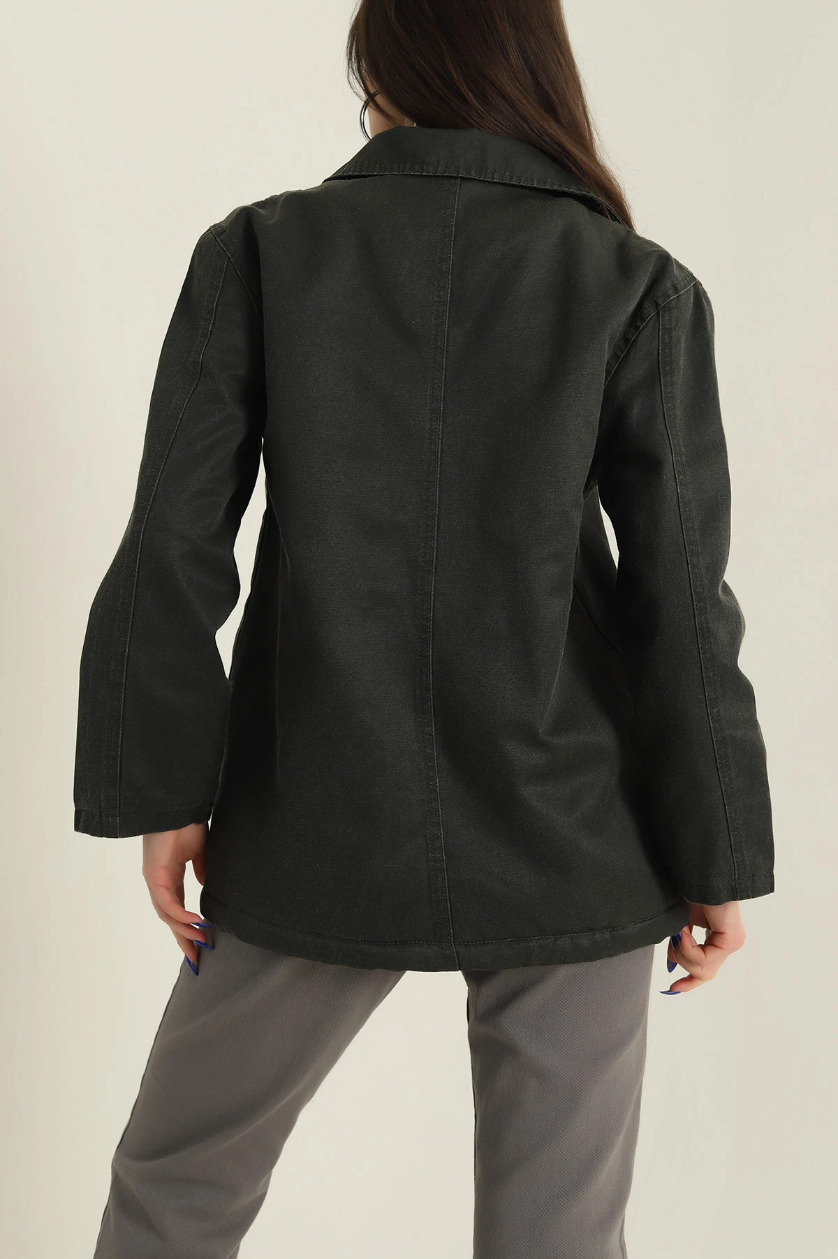Haki Filotalı Barbour İçi Kürklü Mont 427719