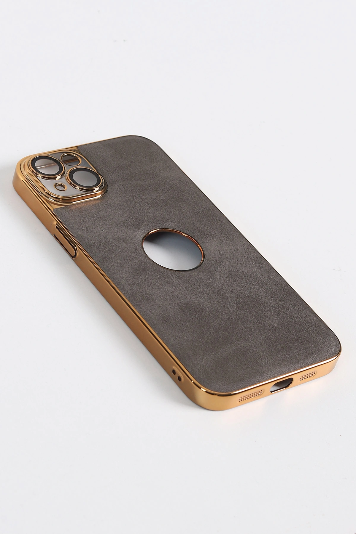 Haki iPhone 14 Plus Uyumlu Delux Serisi Kamera Korumalı Deri Desenli Premium Telefon Kılıfı 348603