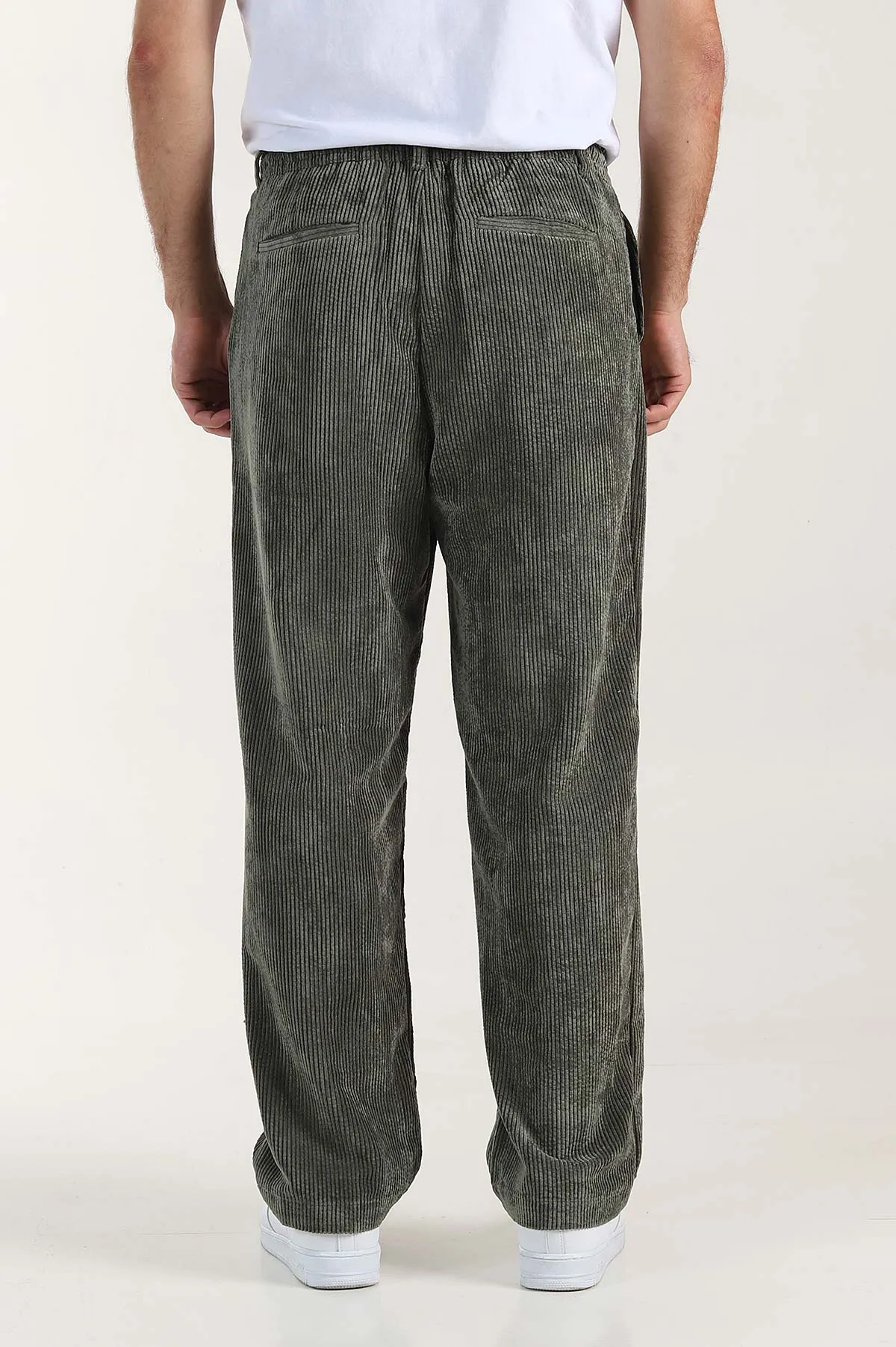 Haki Kadife Kumaş Baggy Erkek Pantolon 409152