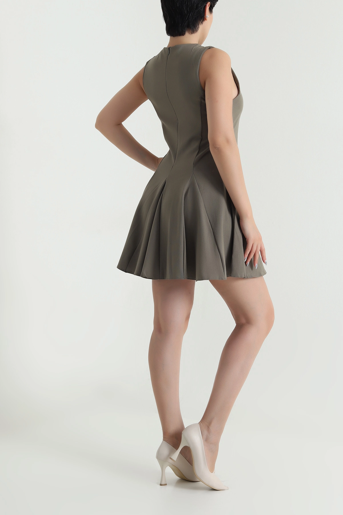 Haki Kolsuz Poliviskon Kadın Elbise 481236