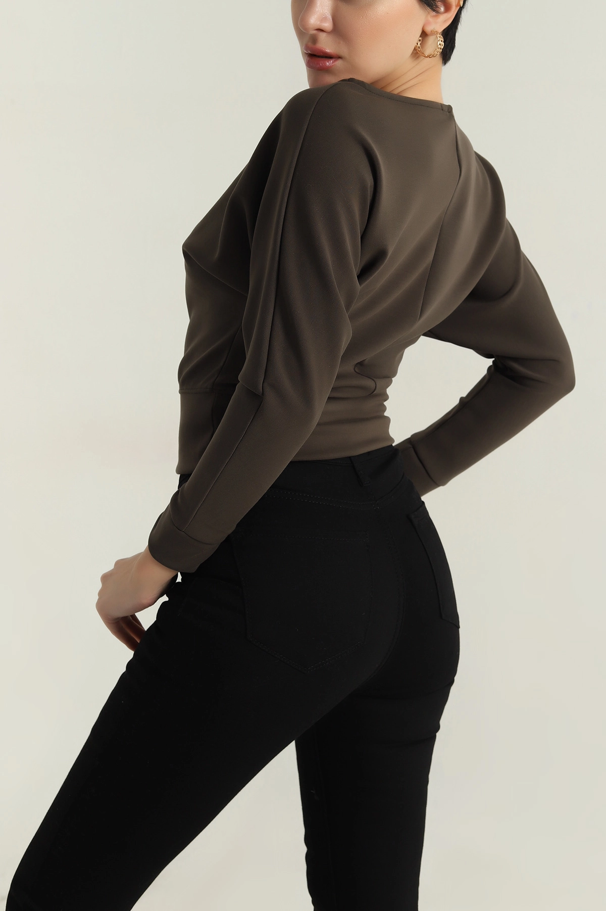 Haki Likralı Modal Kadın Badi 413954