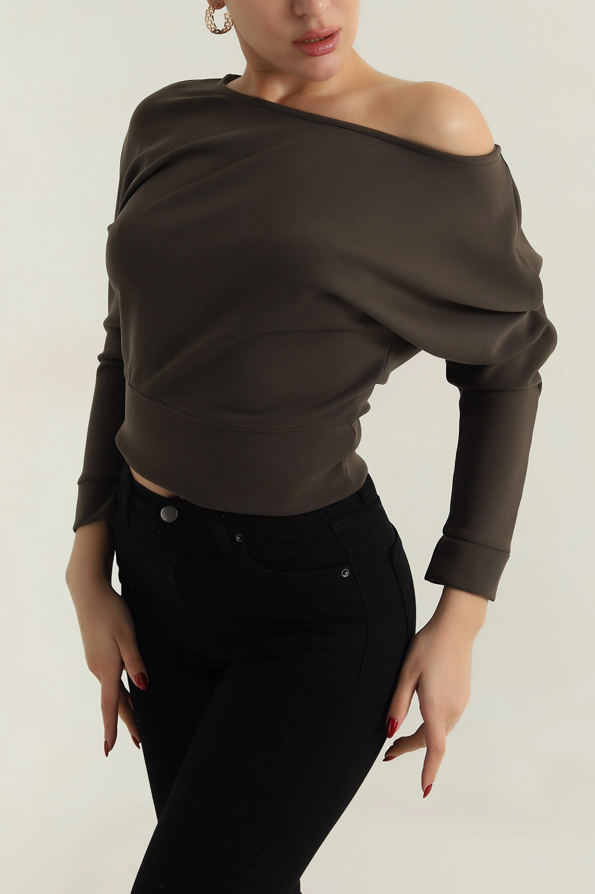 Haki Likralı Modal Kadın Badi 413954