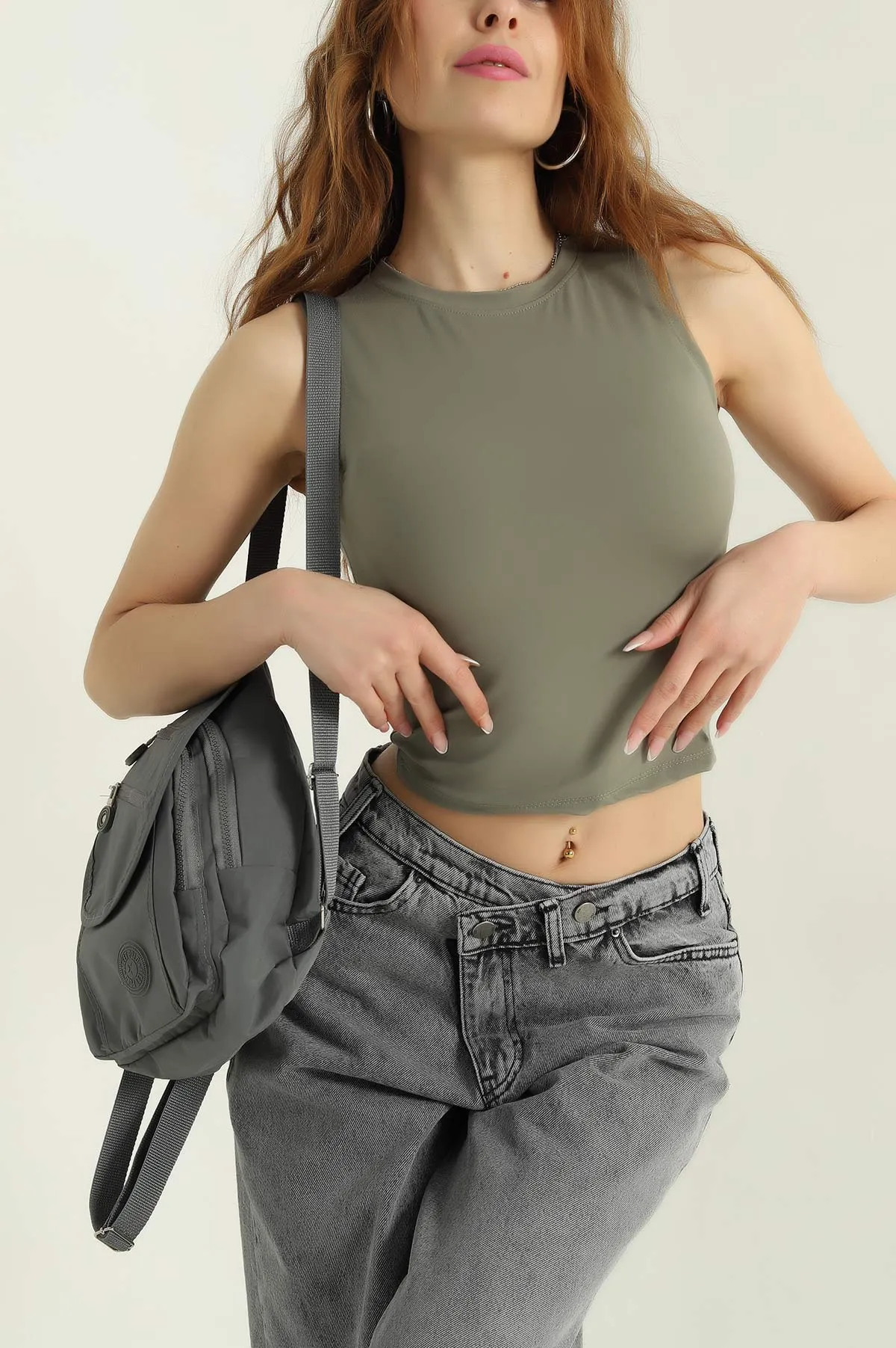 Haki Modal Likralı Kadın Atlet 357835