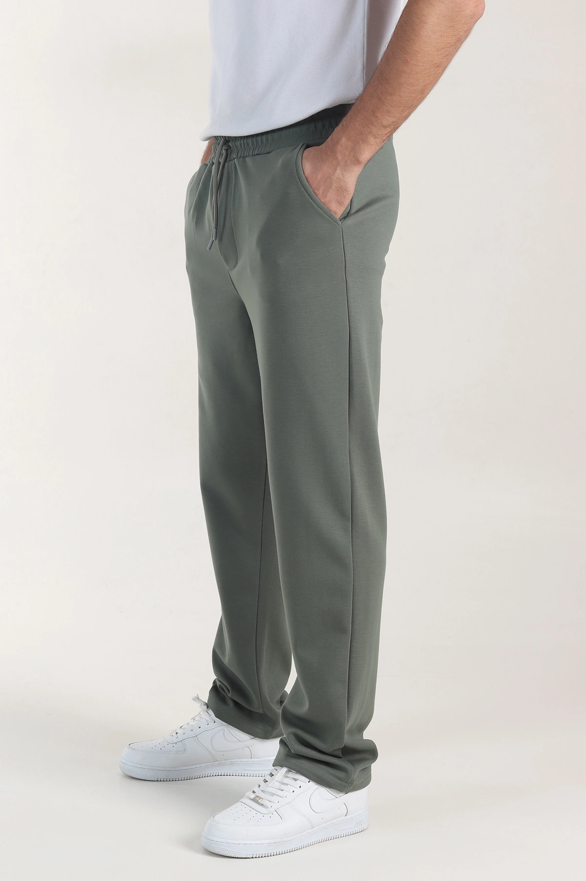 Haki Osyho Kumaş Şardonlu Baggy Erkek Pantolon 407672