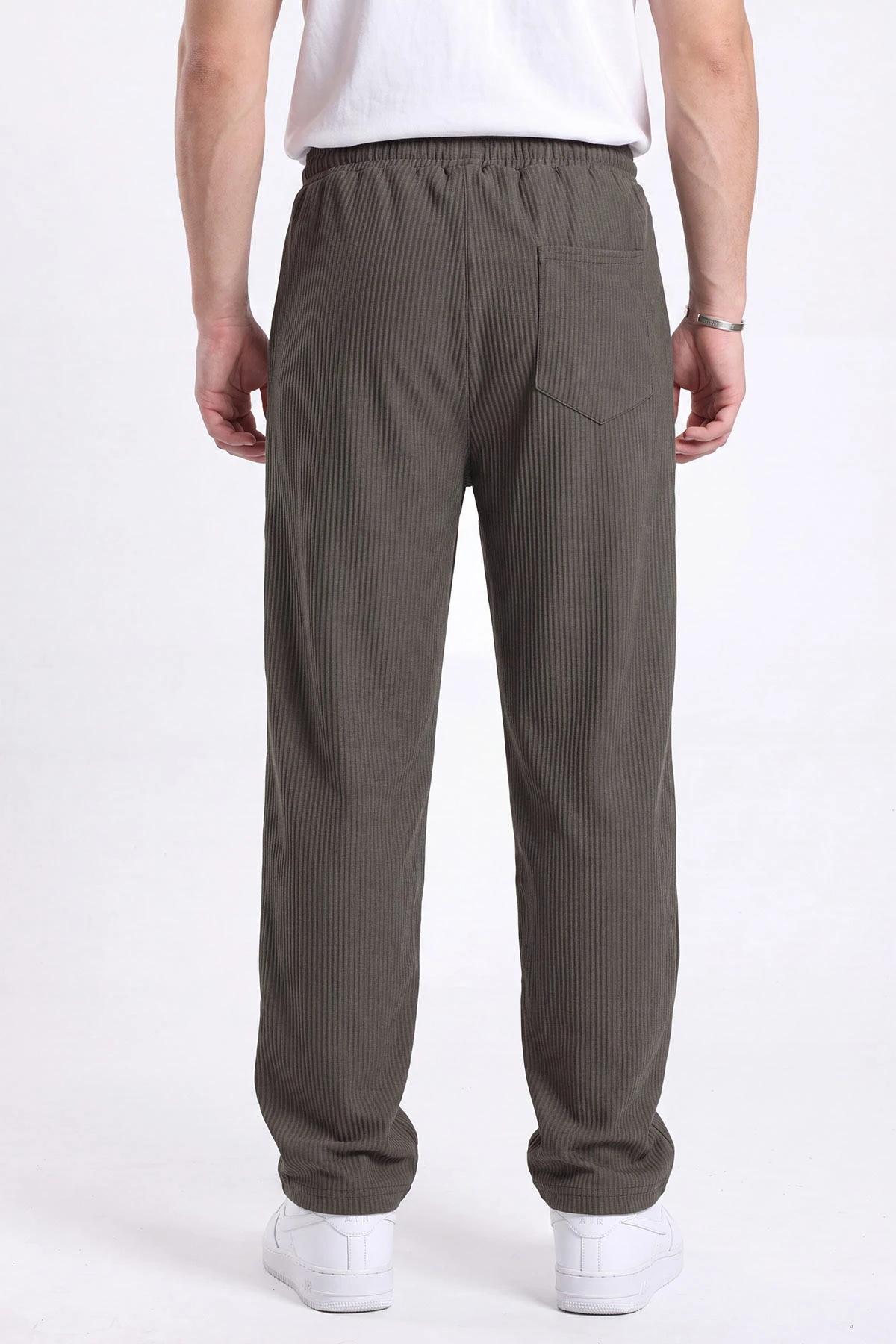 Haki Ottoman Kumaş Baggy Beli Lastikli Erkek Pantolon 472216