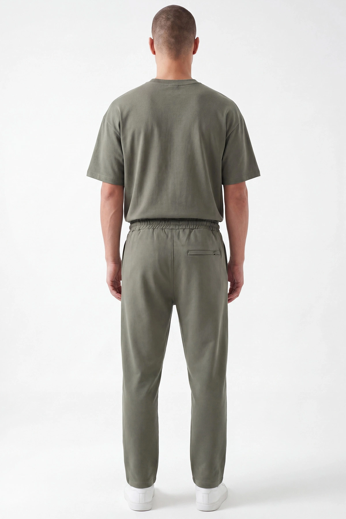Haki Oysho Kumaş Oversize Bisiklet Yaka Erkek İkili Takım 445189