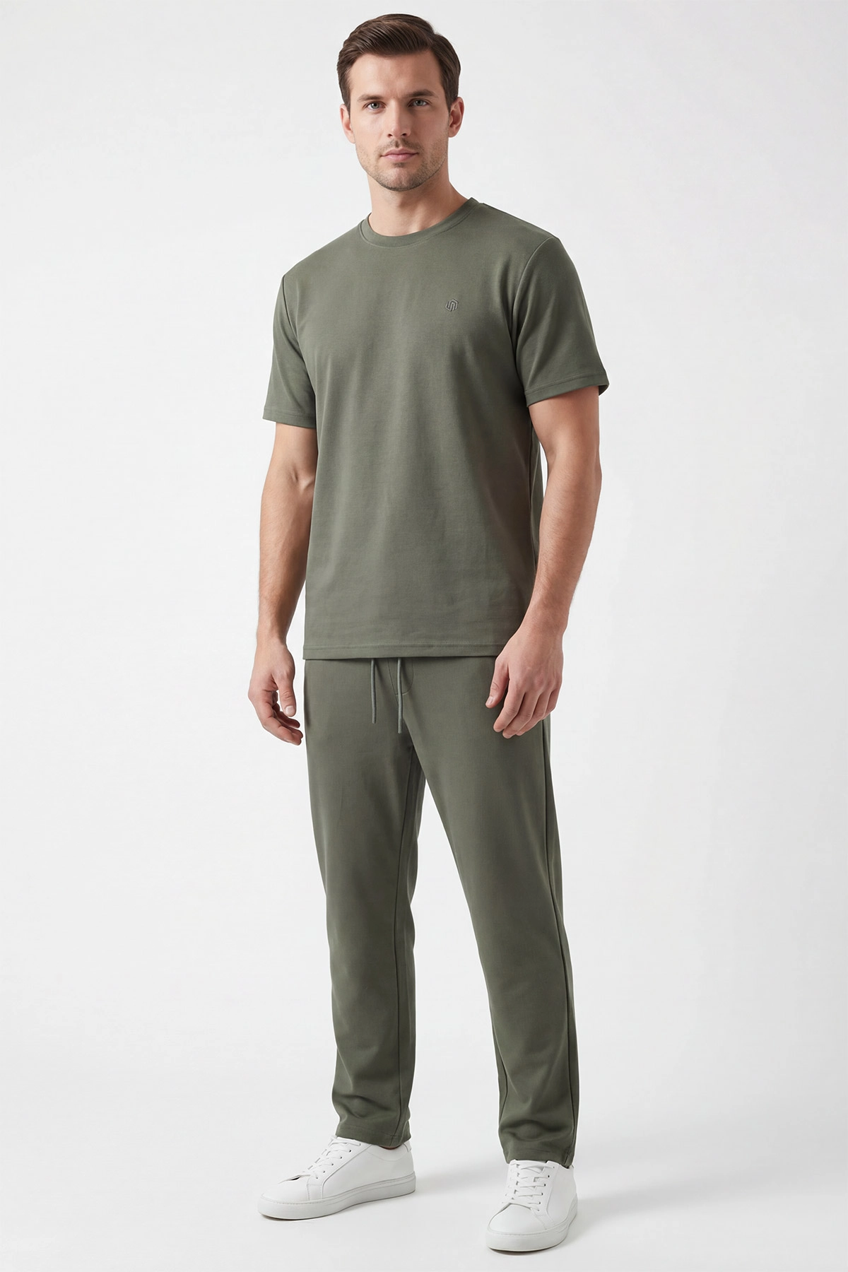 Haki Oysho Kumaş Oversize Erkek İkili Takım 443309