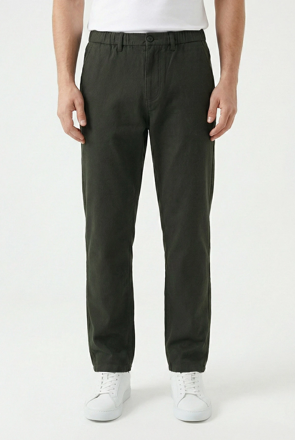 Haki Regular Fit Bel Lastikli Erkek Pantolon 421712