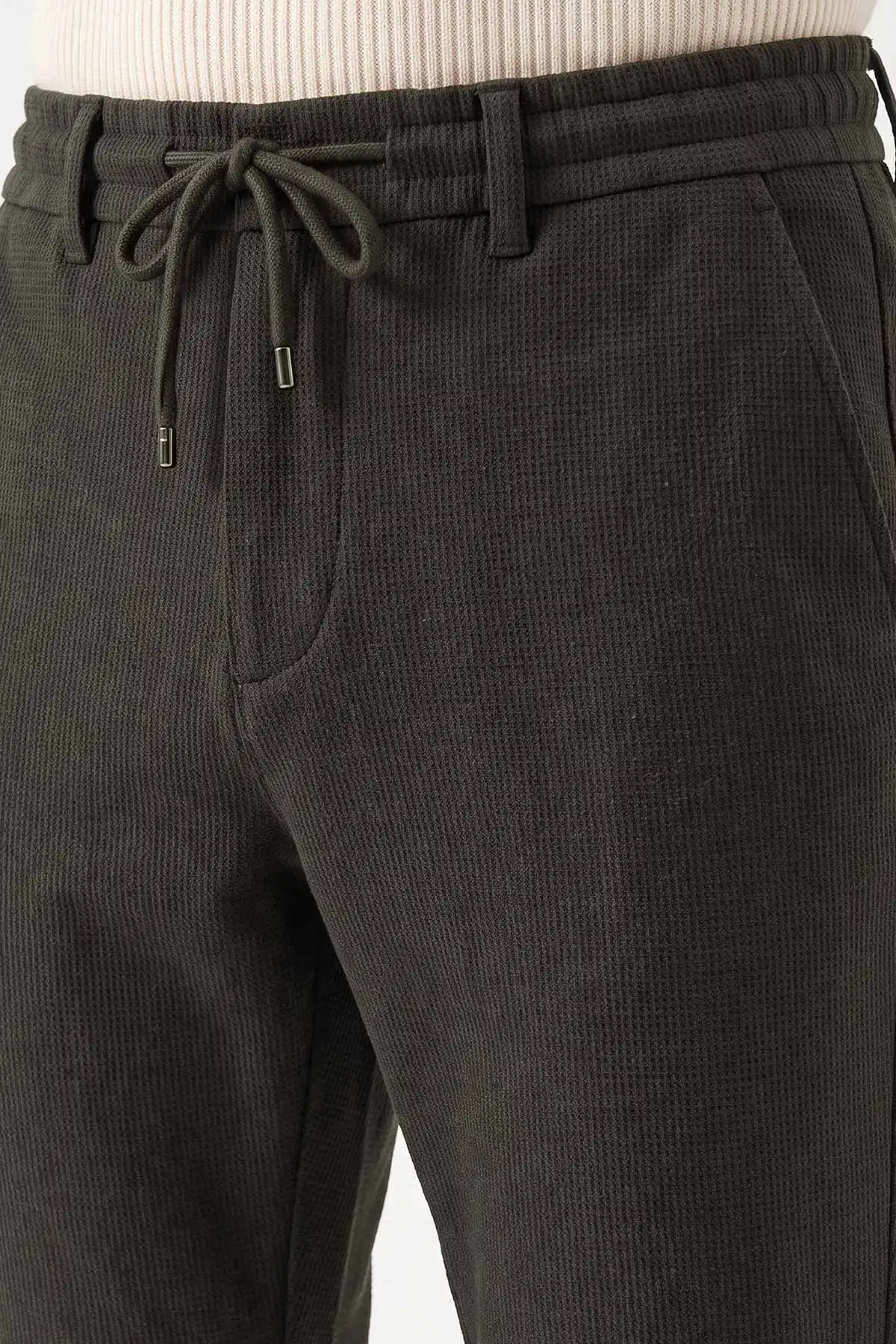 Haki Regular Fit Belden Bağlamalı Erkek Pantolon 493176