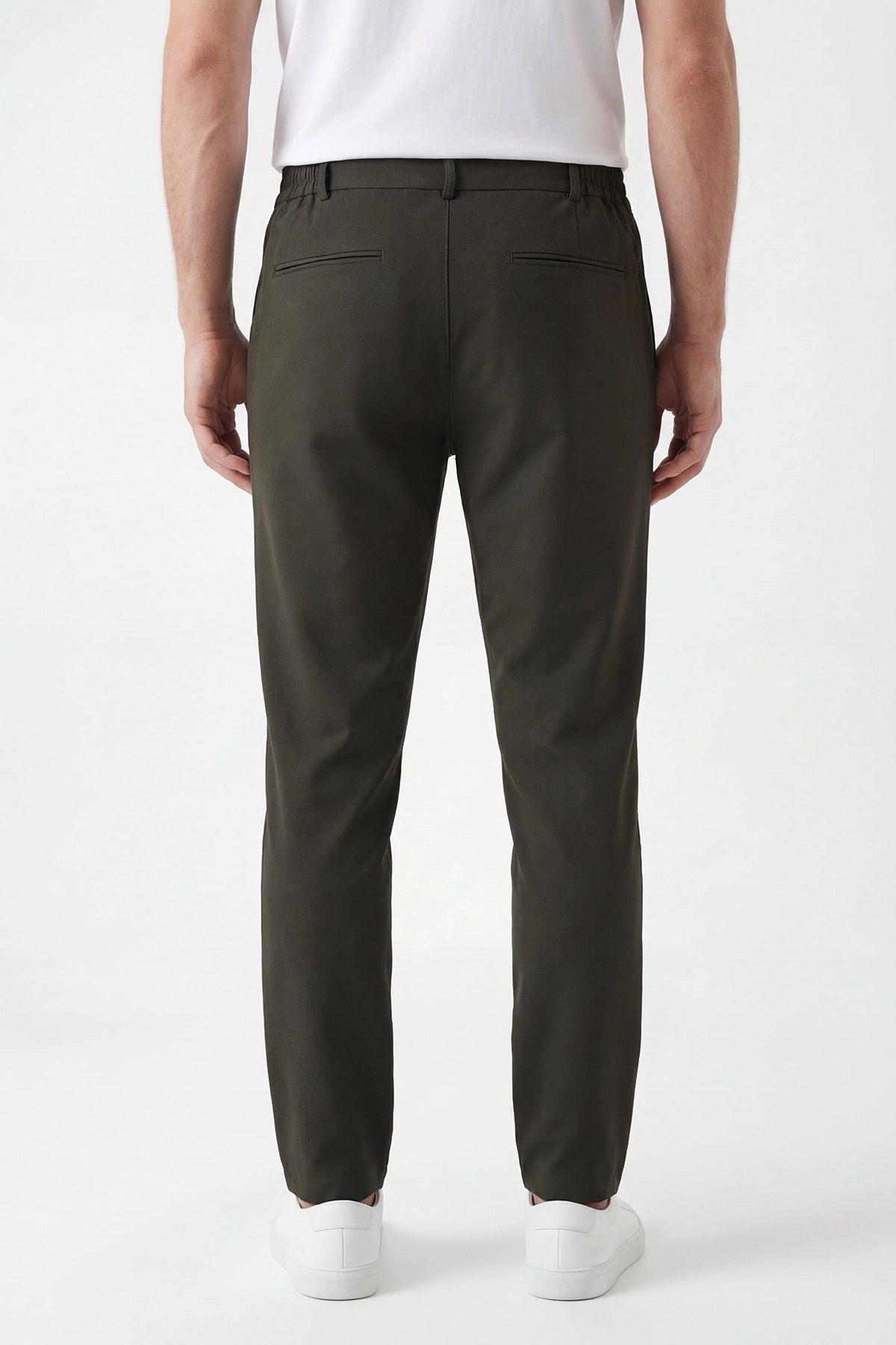 Haki Regular Fit Beli Lastikli Erkek Pantolon 430619