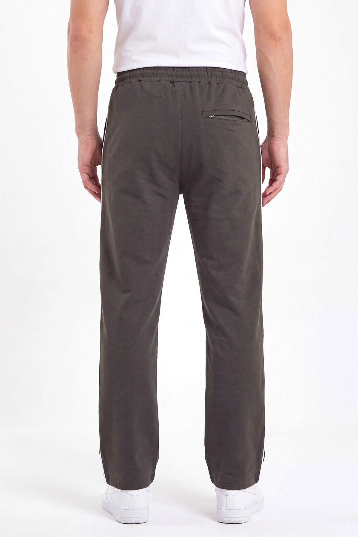 Haki Regular Fit Çimalı Şerit Detaylı Erkek Eşofman Altı 402366