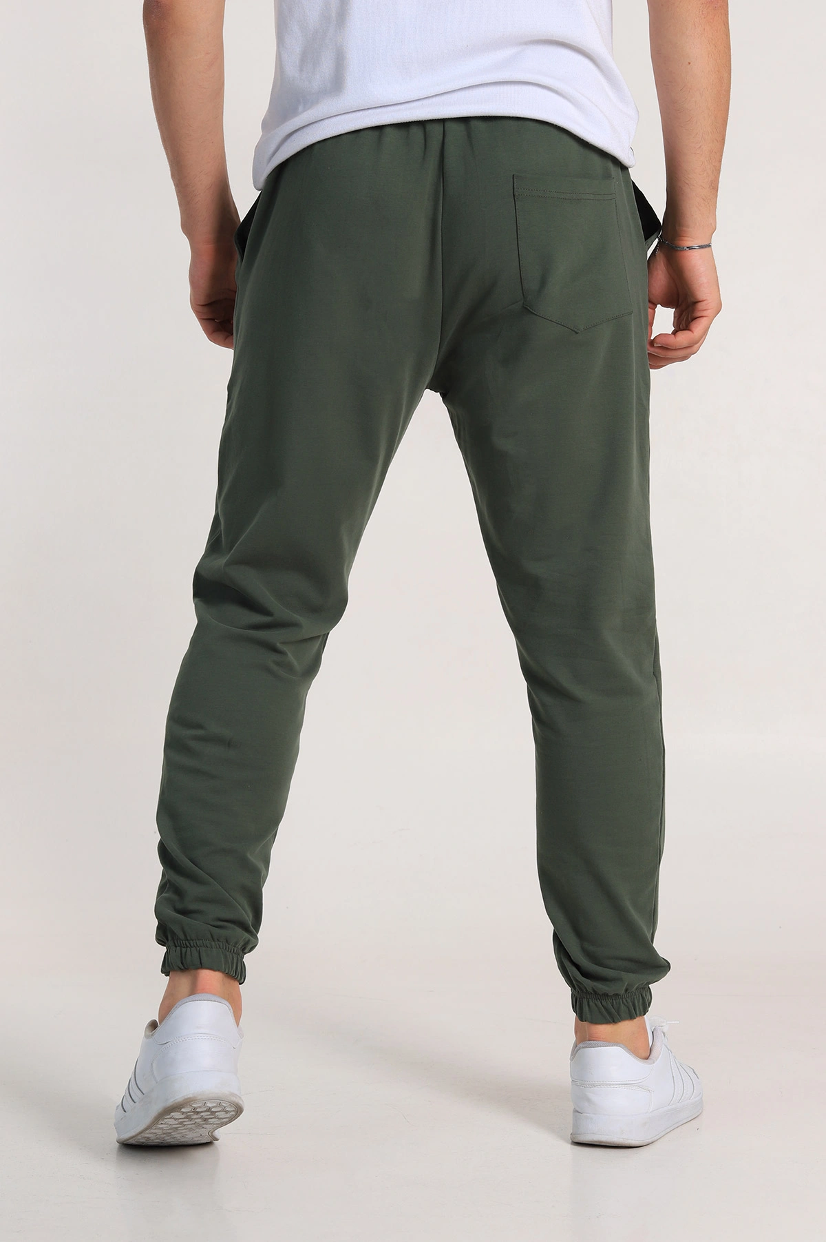 Haki Regular Fit İki İp Paça Lastikli Erkek Eşofman Altı 338276