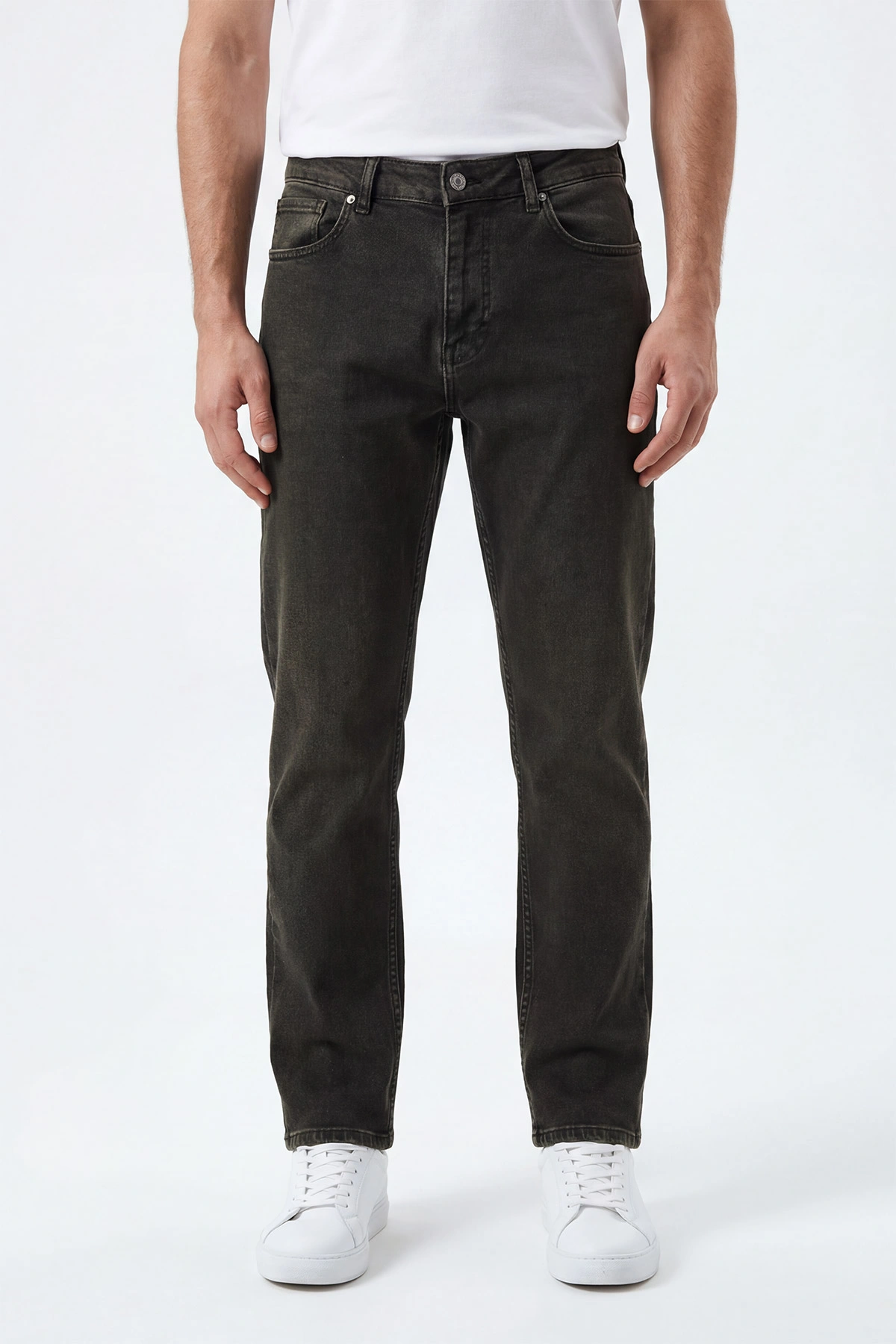 Haki Regular Fit Likralı Erkek Kot Pantolon 430939