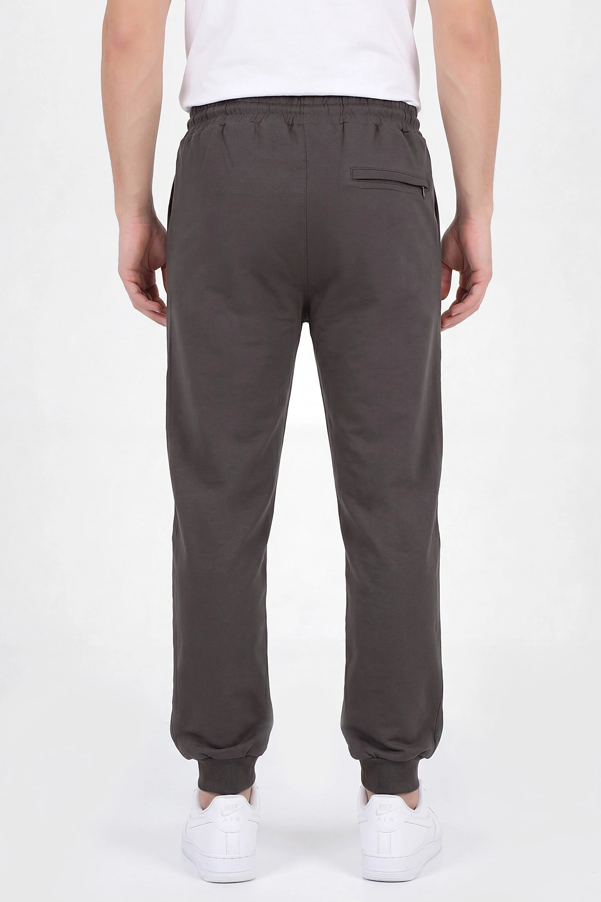 Haki Regular Fit Şerit Detaylı Paça Lastikli Erkek Eşofman Altı 402372
