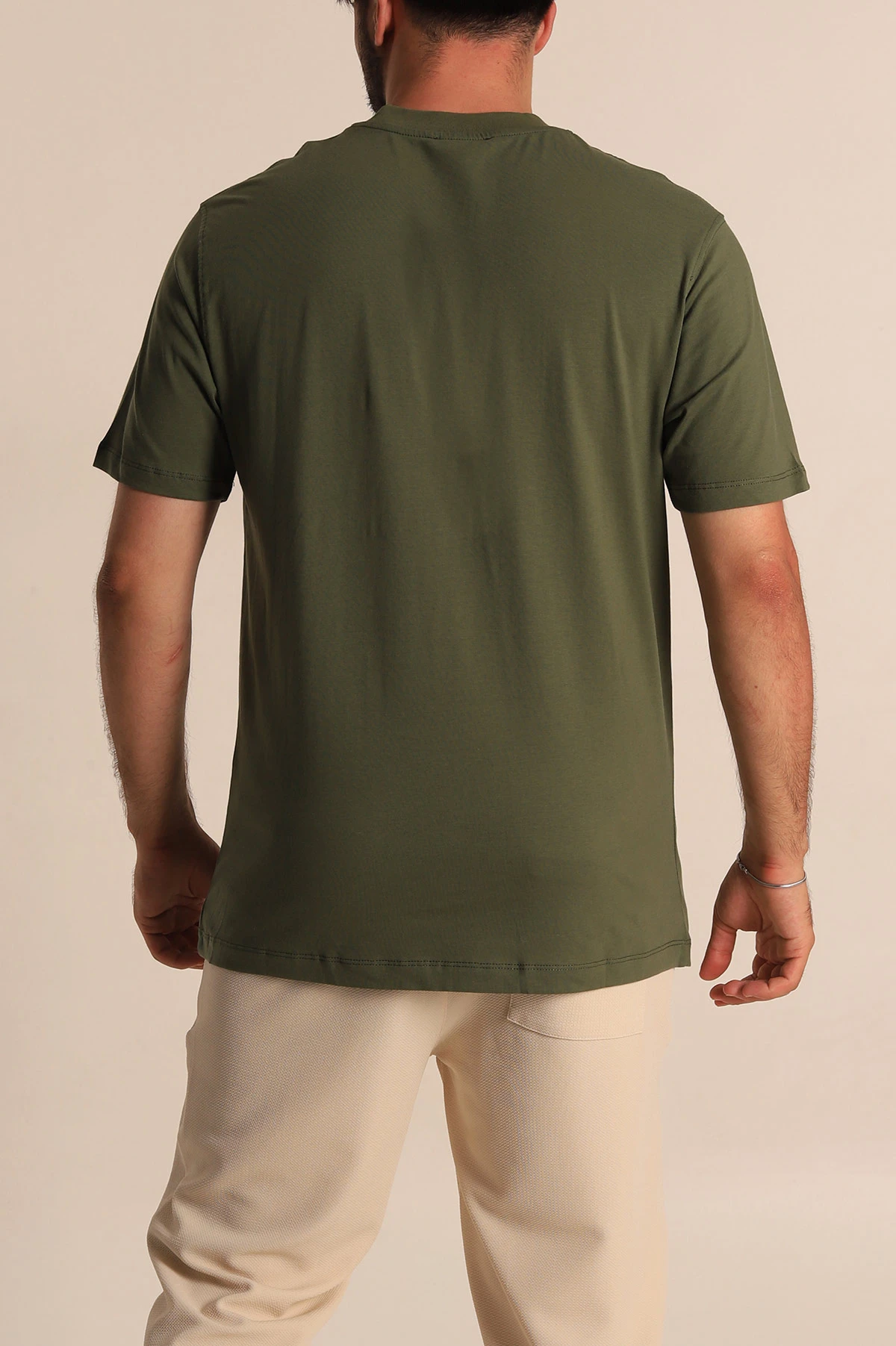 Haki Relaxed Fit Basic Erkek Tişört 279892