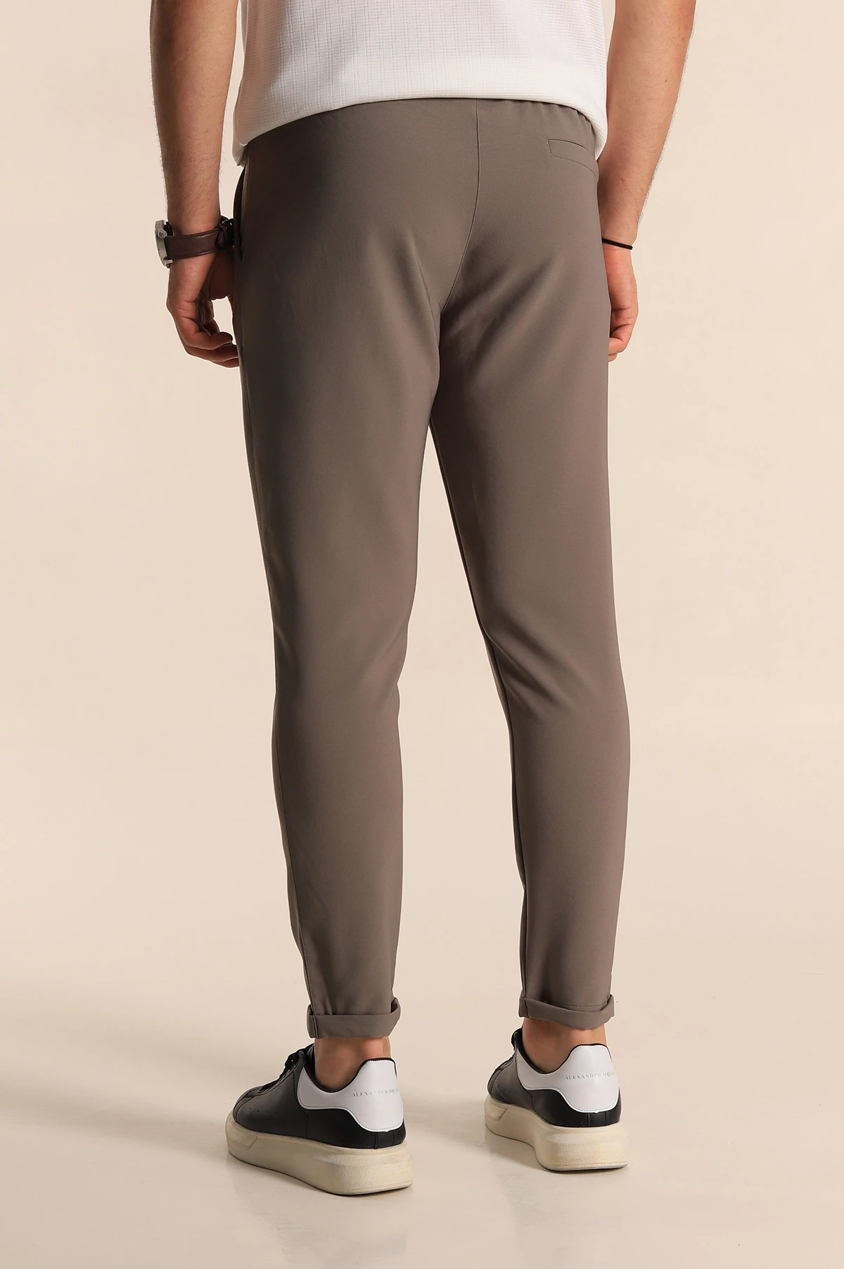 Haki Relaxed Fit Bel Bağlamalı Duble Paça Erkek Jogger Pantolon 266087