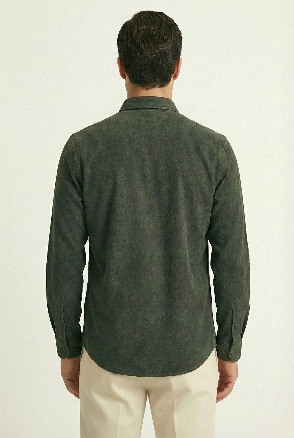 Haki Relaxed Fit Erkek Kot Gömlek 419372