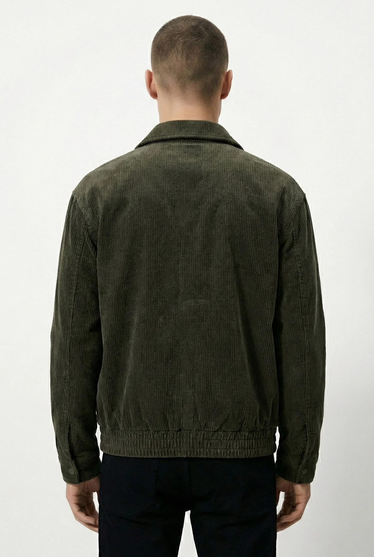 Haki Relaxed Fit Fitilli Dokulu İçi Astarlı Bel Lastikli Erkek Ceket 418935