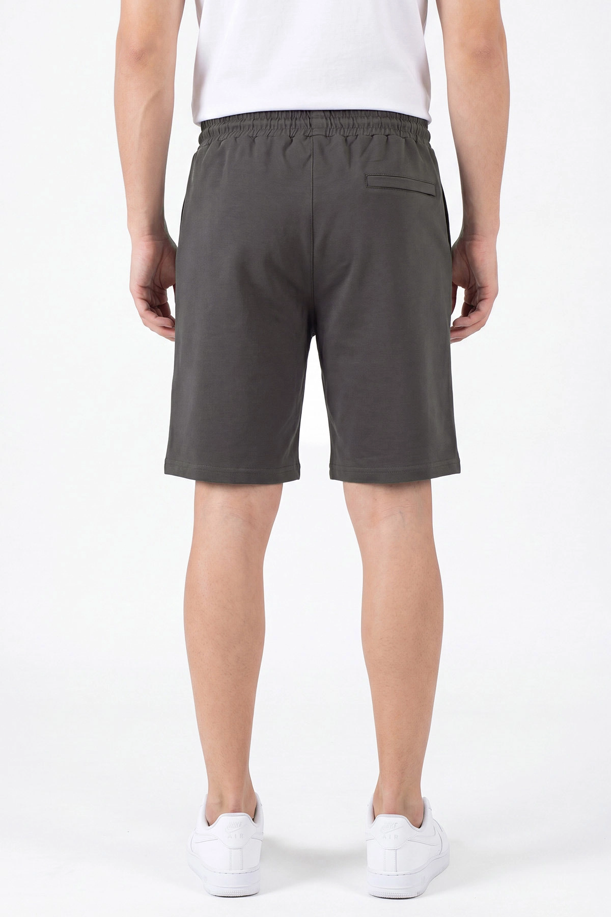 Haki Relaxed Fit İki İp Şardonsuz Kabartma Baskılı Erkek Şort 467384