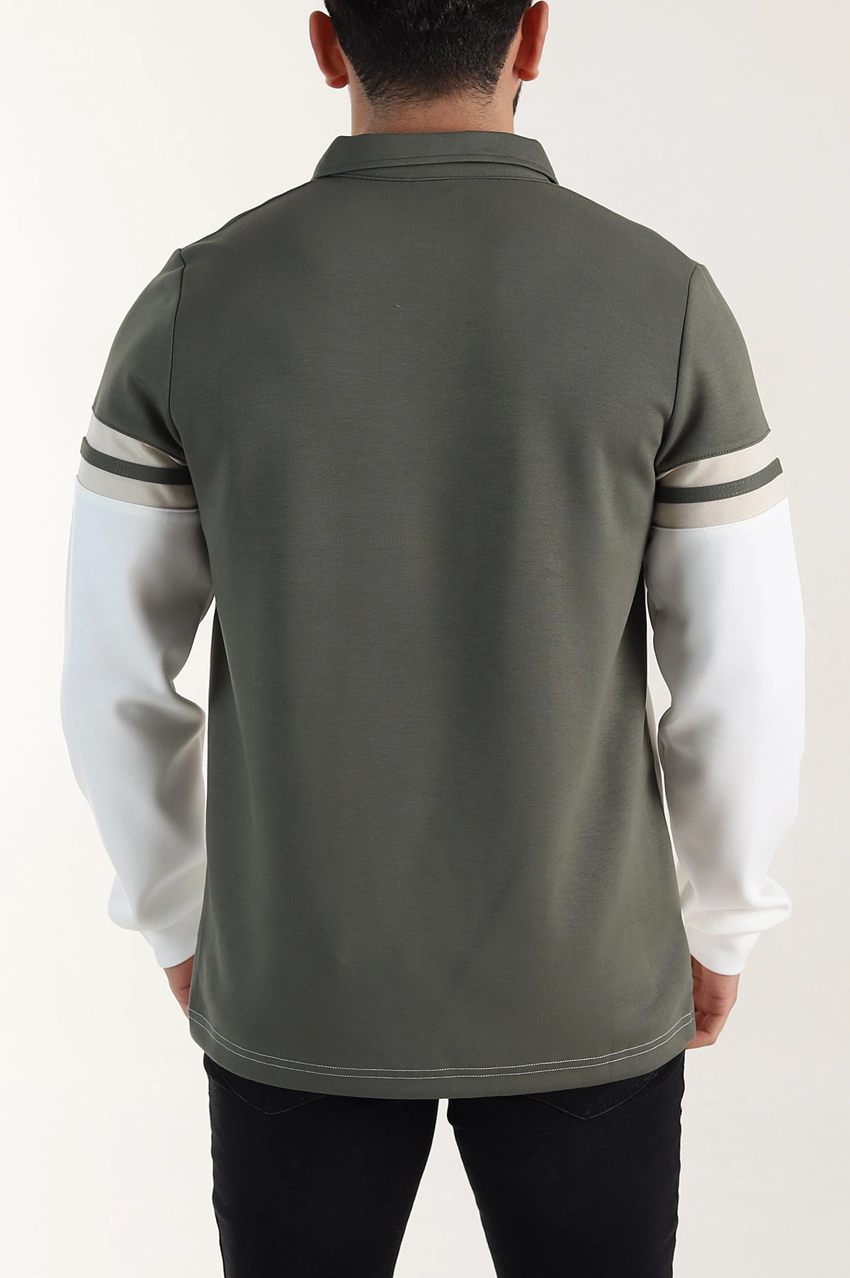 Haki Relaxed Fit Oysho Kumaş Fermuarlı Polo Yaka Sweatshirt 399549