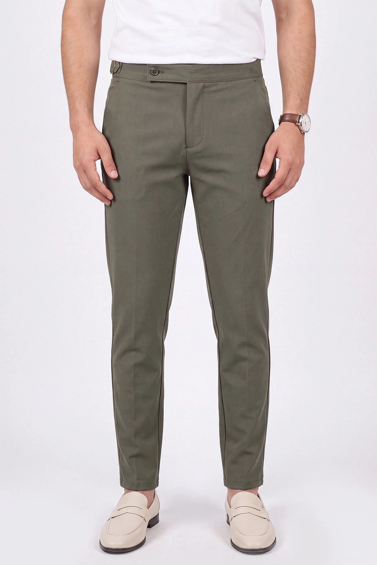 Haki Slim Fit Erkek Kumaş Pantolon 472220