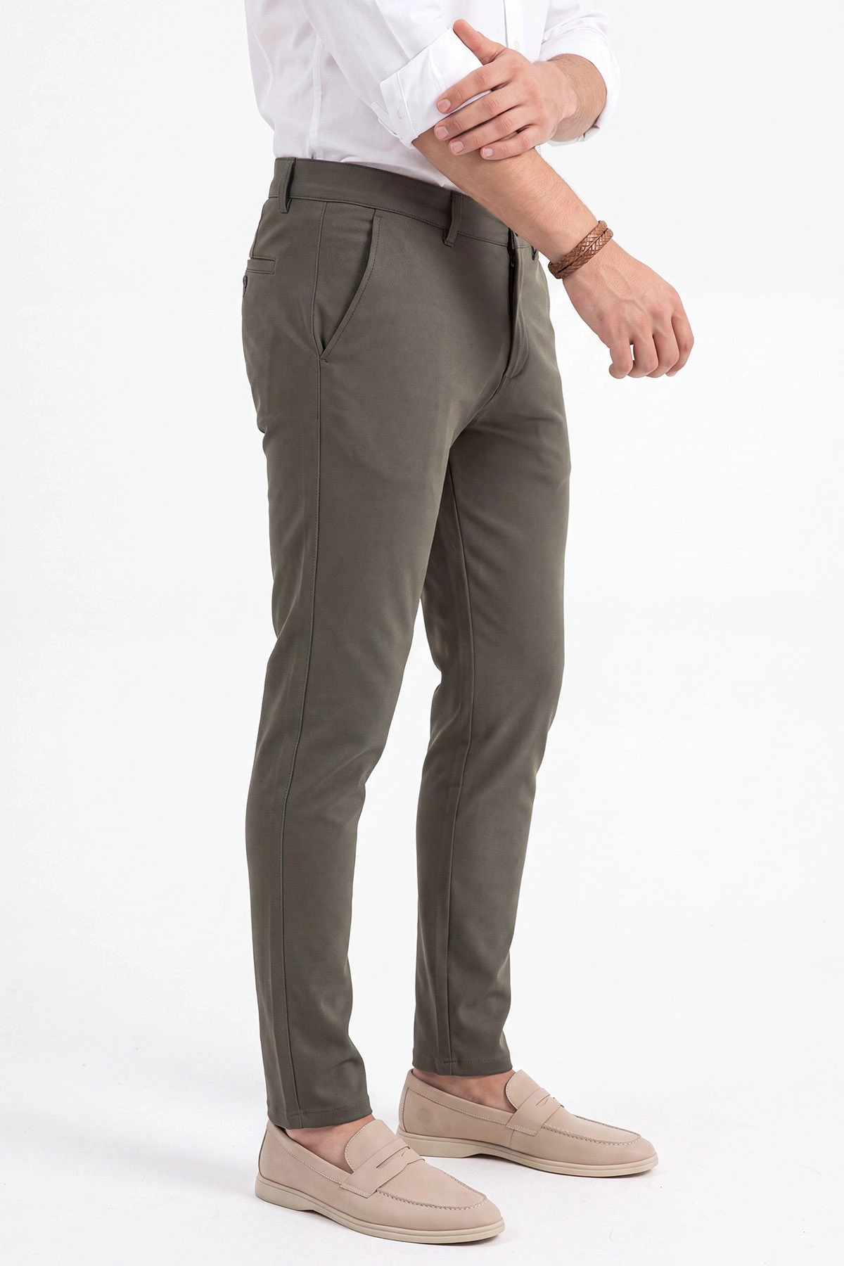 Haki Slim Fit Erkek Kumaş Pantolon 472241