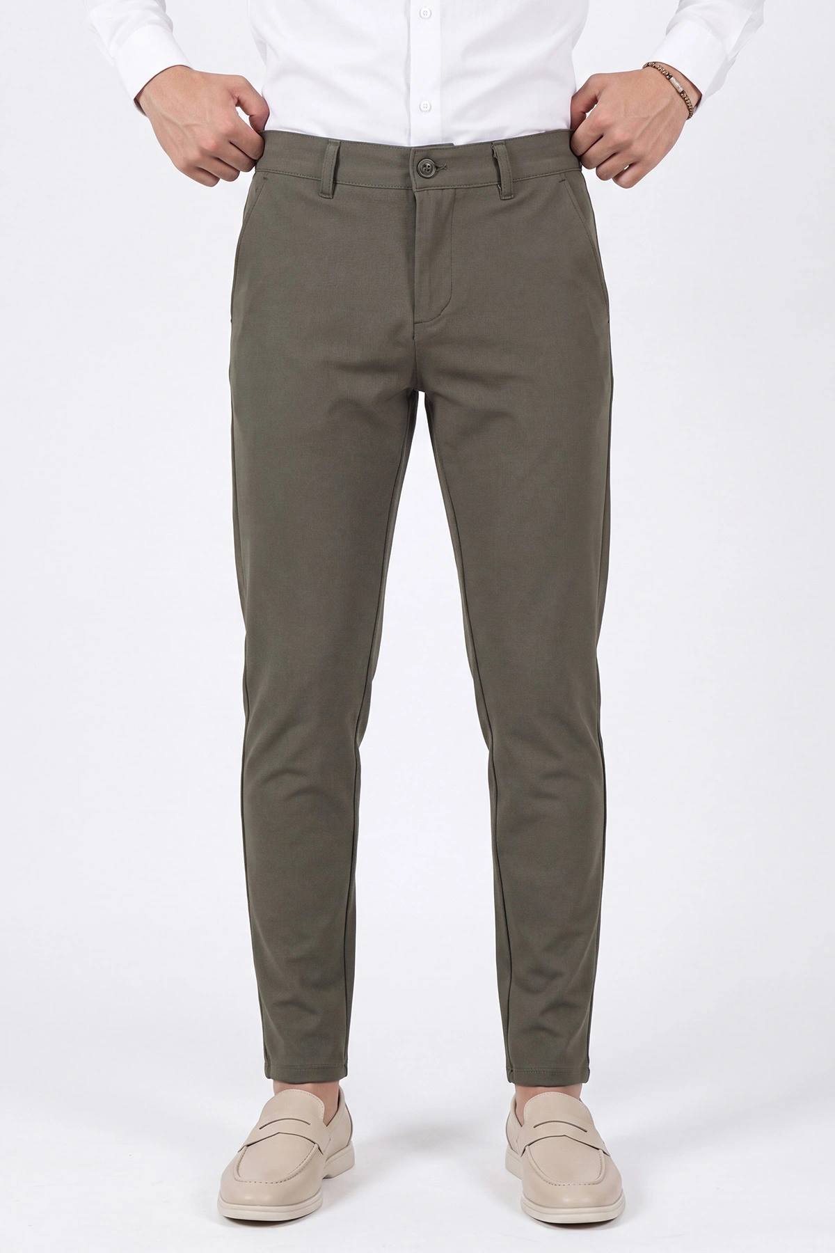 Haki Slim Fit Erkek Kumaş Pantolon 472241