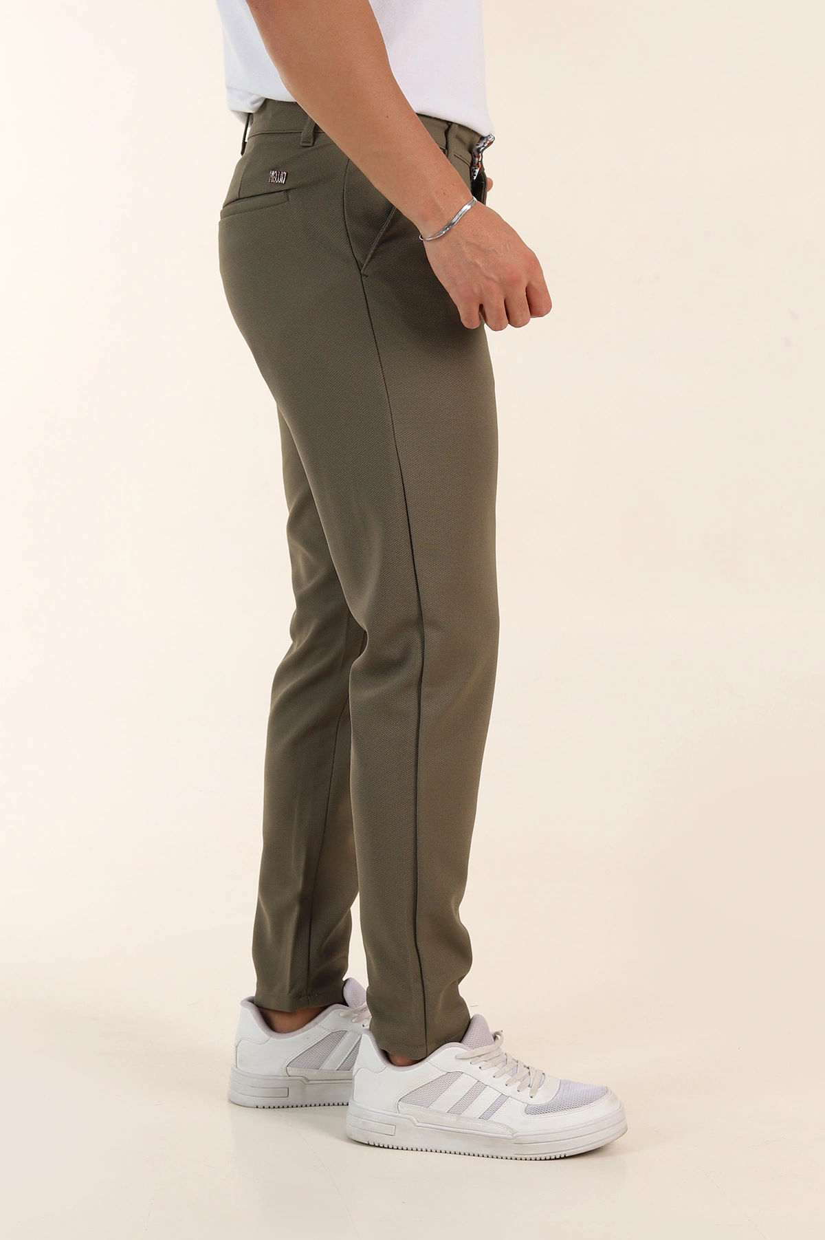 Haki Slim Fit Örme Kumaş Erkek Pantolon 391307