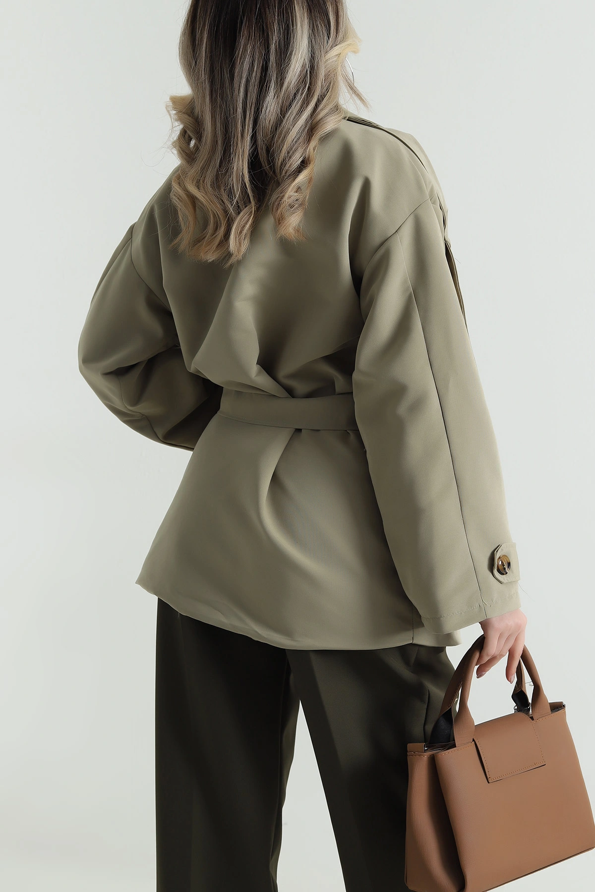 Haki Torino Oversize Kadın Trenç 490732