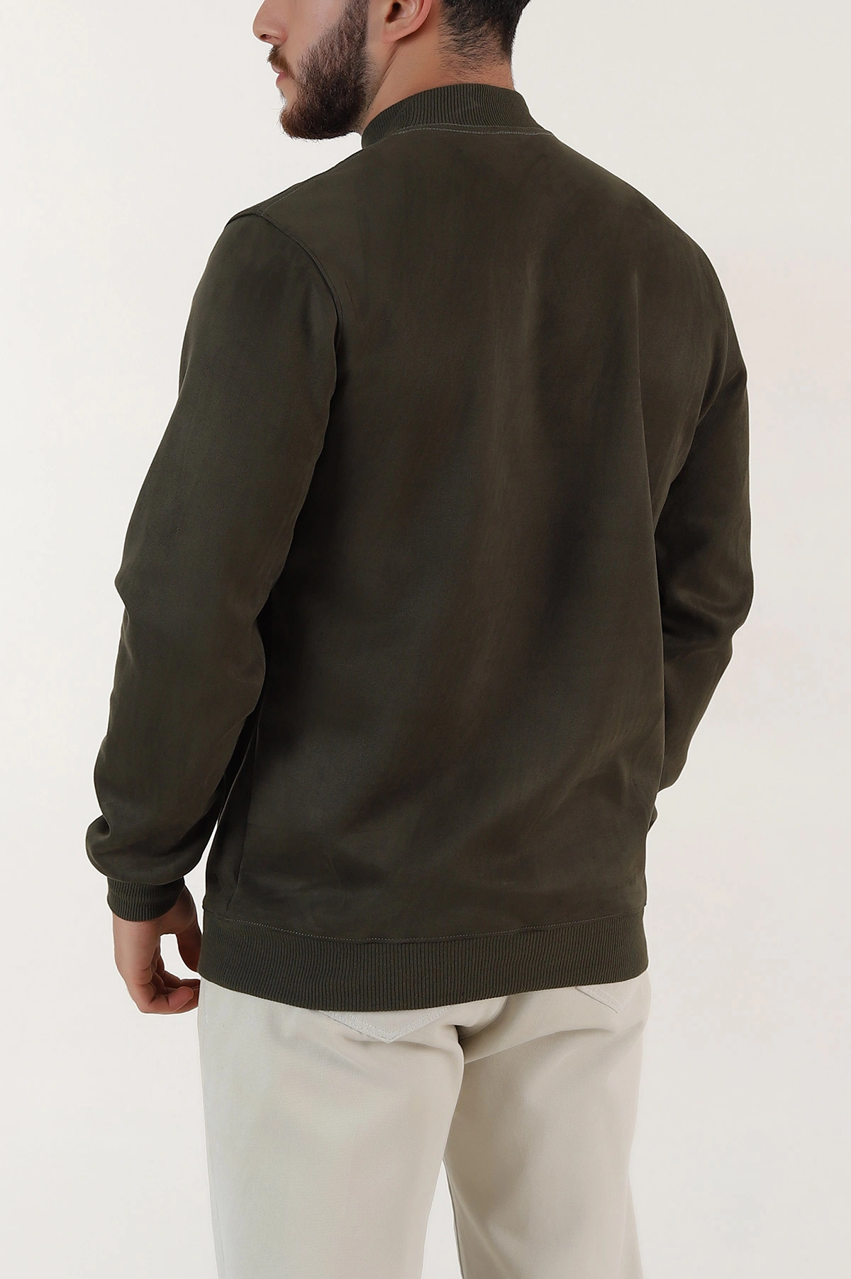 Haki Yazı Detaylı Bisiklet Yaka Erkek Sweatshirt 396974