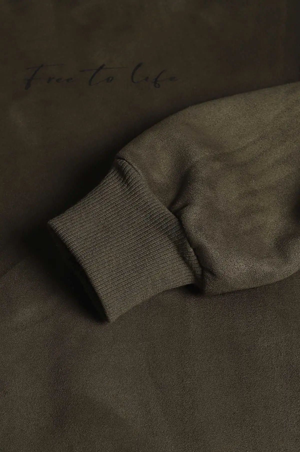 Haki Yazı Detaylı Bisiklet Yaka Erkek Sweatshirt 396974