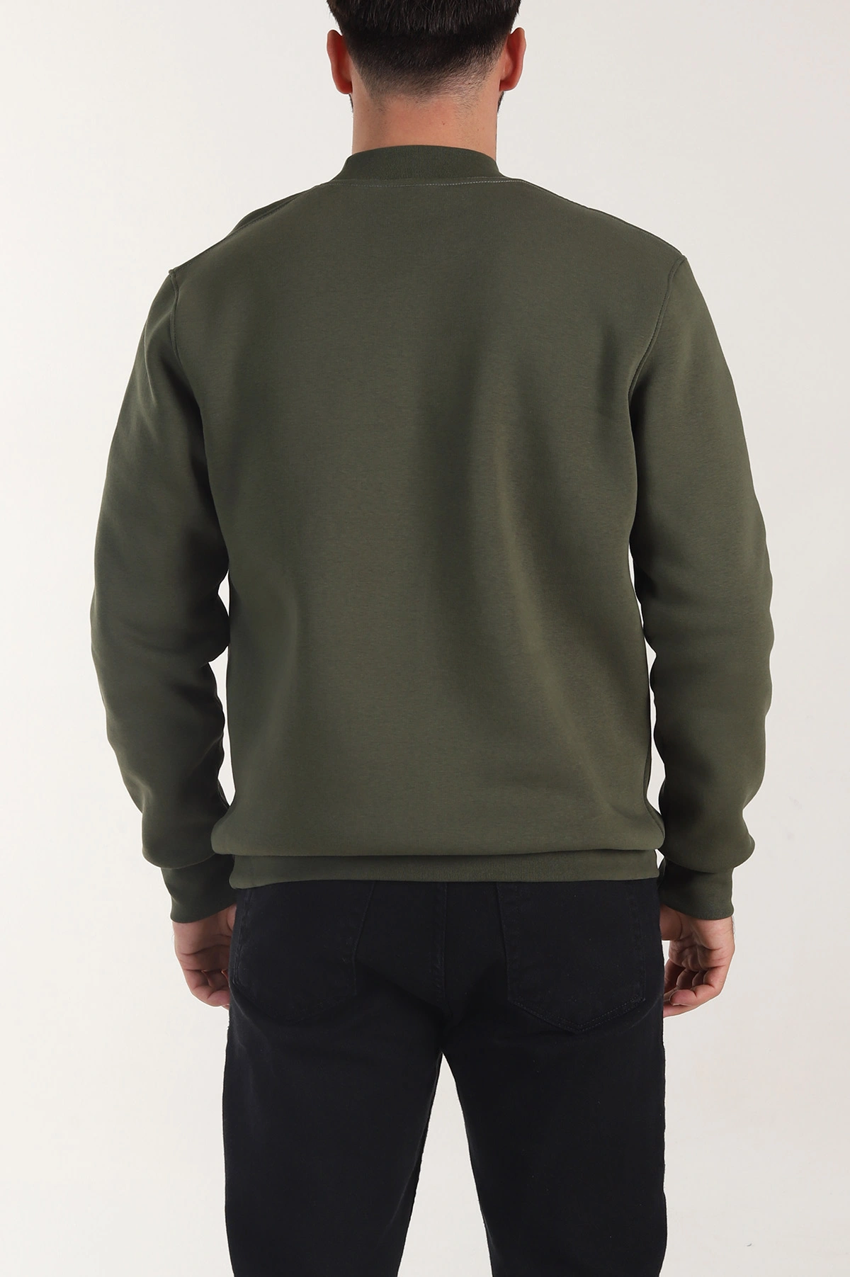 Haki Yazı Detaylı Bisiklet Yaka Erkek Sweatshirt 404760
