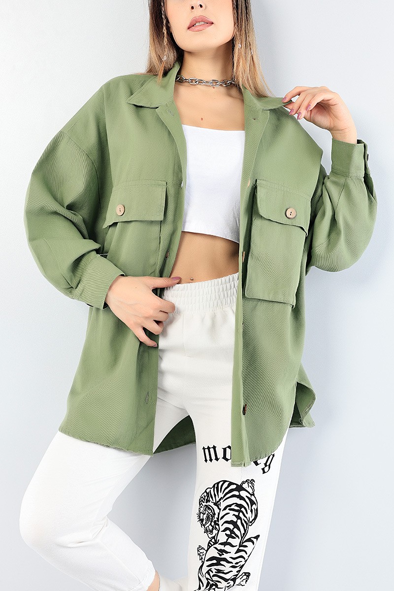 Haki Yeni Sezon Bayan Gabardin Tasarım 76050