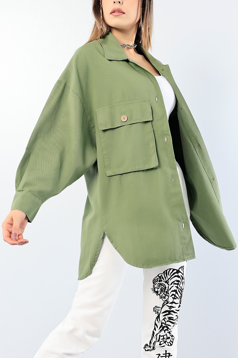 Haki Yeni Sezon Bayan Gabardin Tasarım 76050