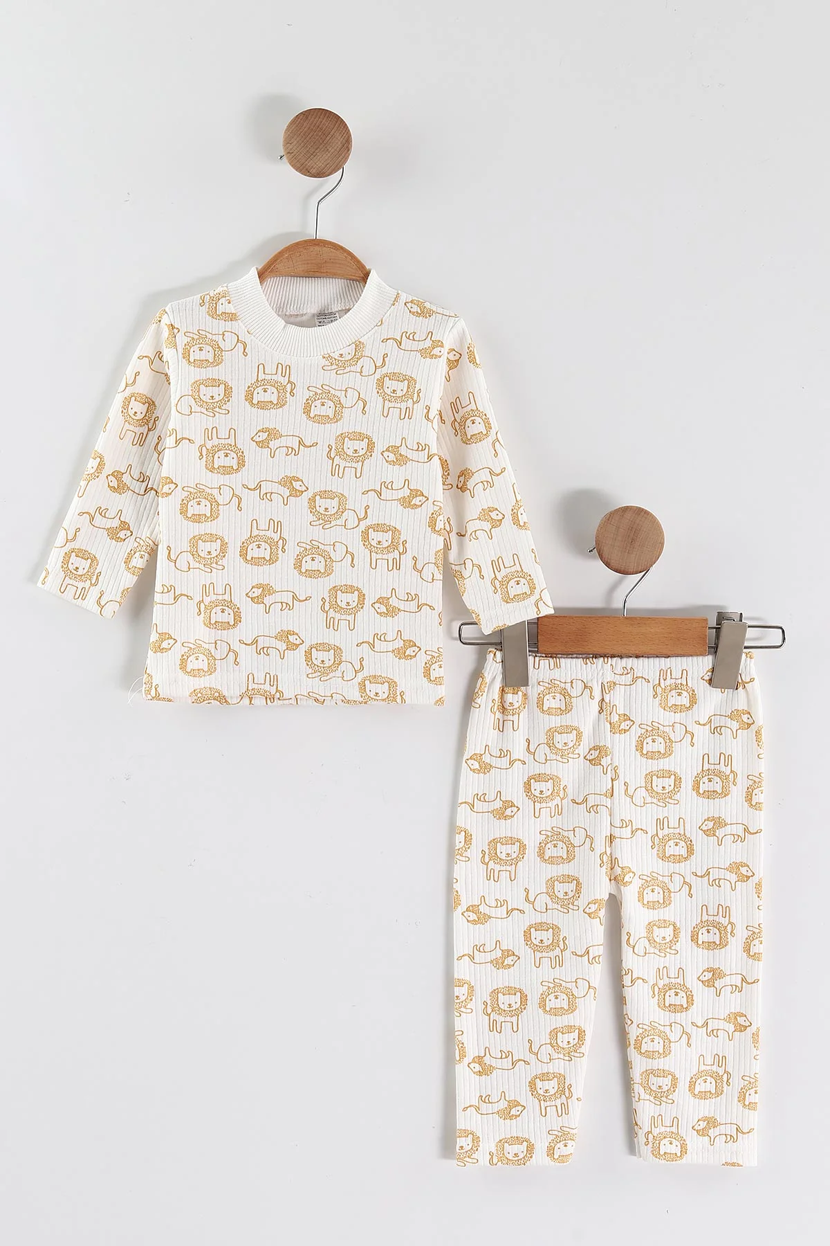 Hardal (1-3 Yaş) Aslan Desenli Raporlu Çocuk Pijama Takım 459403