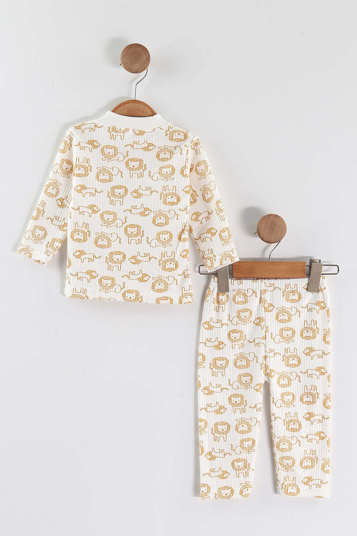 Hardal (1-3 Yaş) Aslan Desenli Raporlu Çocuk Pijama Takım 459403
