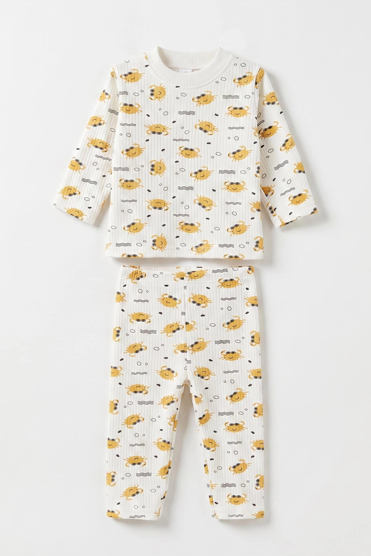 Hardal (1-3 Yaş)Raporlu Yengeç Baskılı Çocuk Pijama Takımı 477366