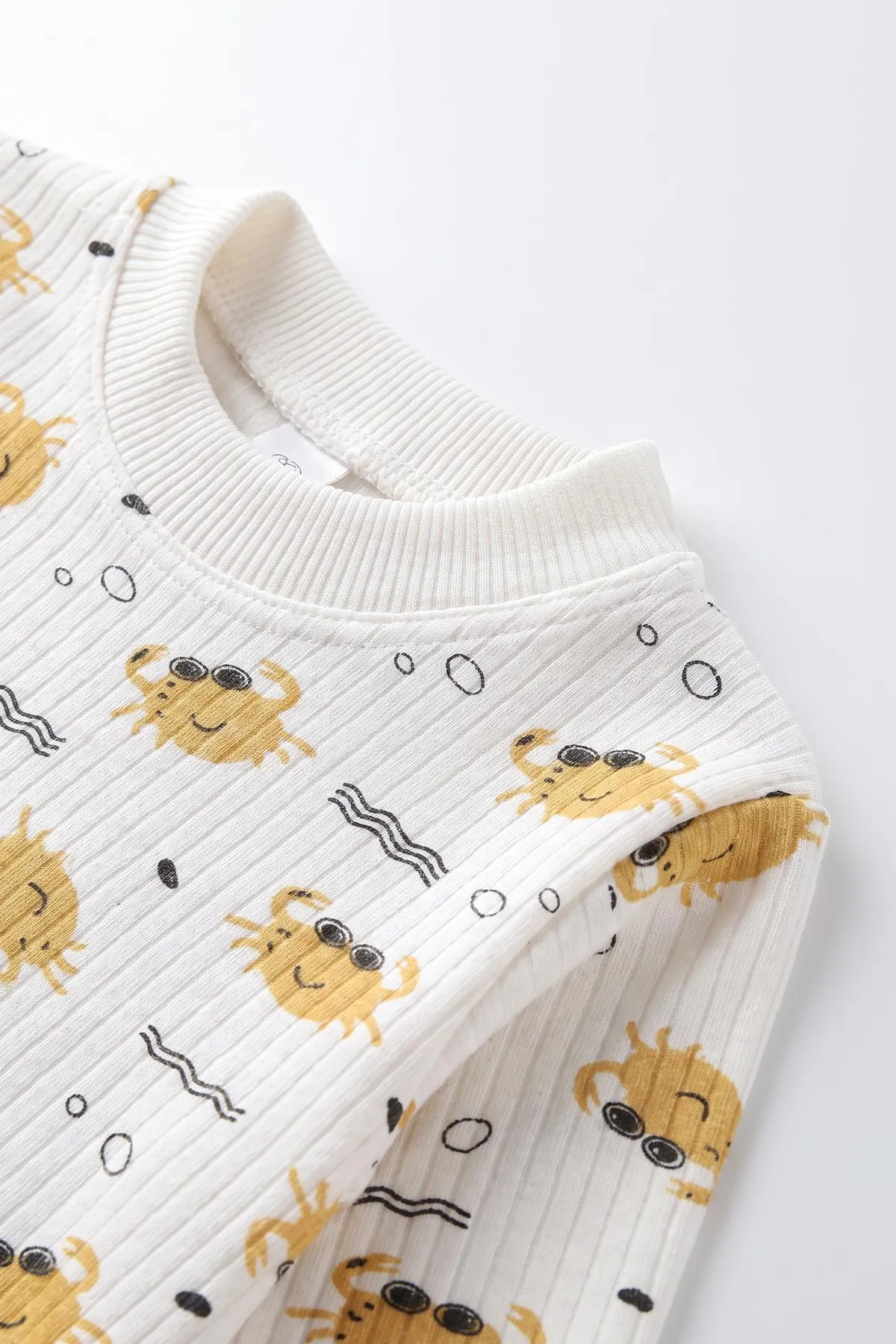 Hardal (1-3 Yaş)Raporlu Yengeç Baskılı Çocuk Pijama Takımı 477366
