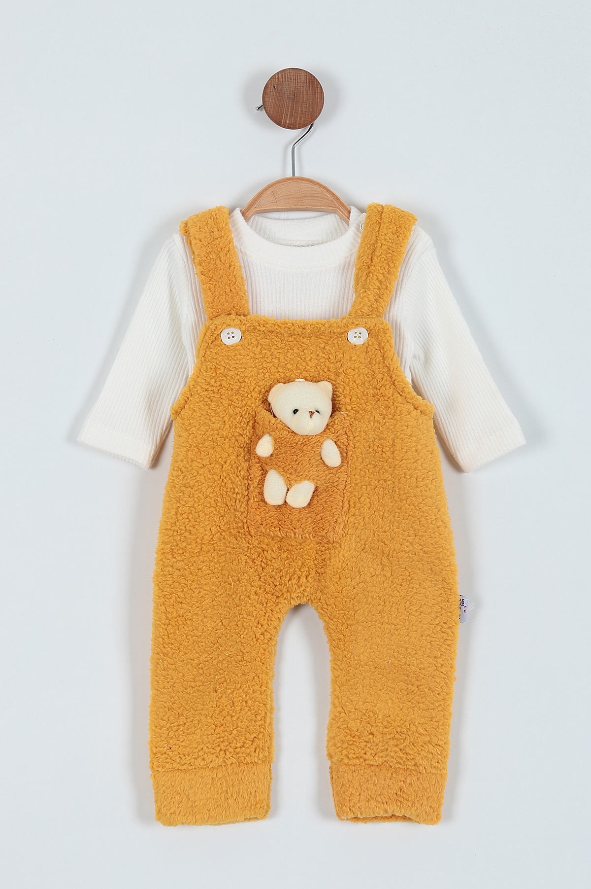Hardal (3-15 Ay) Ayı Oyuncaklı Welsoft İkili Erkek Bebe Salopet 220528