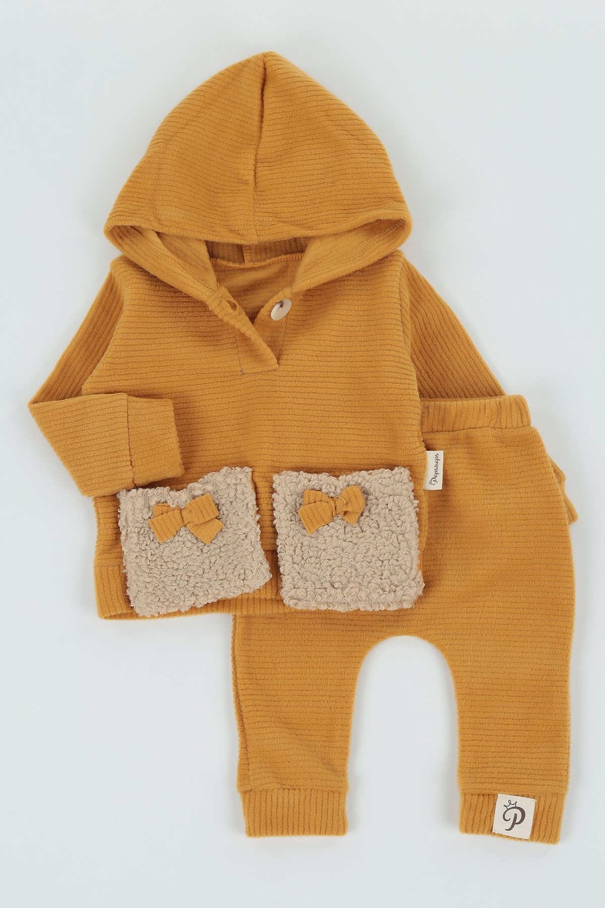 Hardal (6-18 ay) Peluş Cepli Kız Çocuk Takım 132706