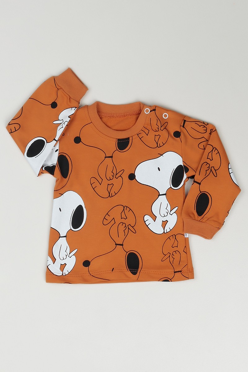 Hardal (6-24 Ay) Snoopy Baskılı Erkek Çocuk Üçlü Takım 86741