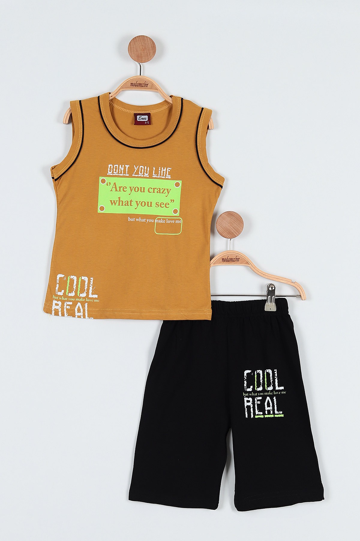Hardal (9-12 Yaş) Cool Real Baskılı Şortlu Erkek Çocuk Takım 187912