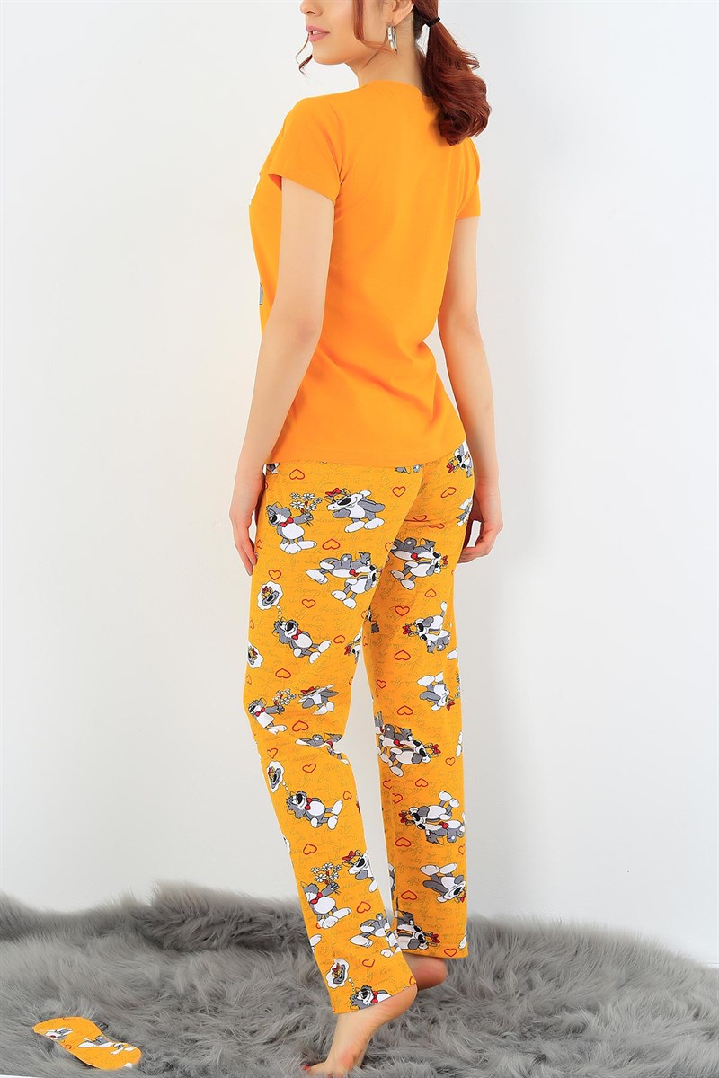 Hardal Baskılı Bayan Pijama Takımı 32063