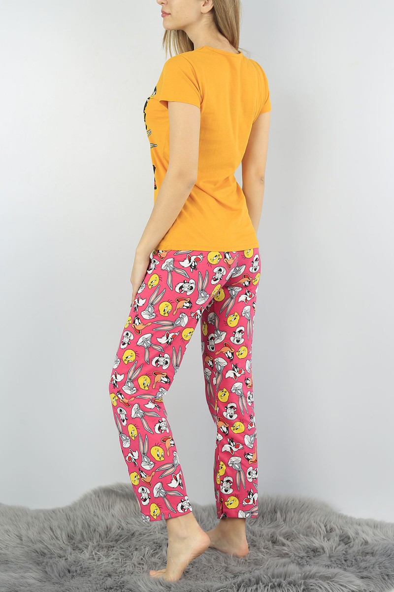 Hardal Baskılı Bayan Pijama Takımı 54391