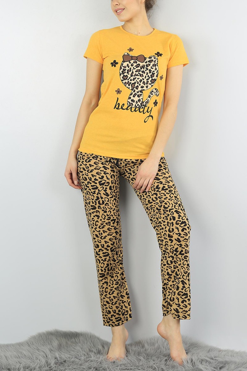 Hardal Baskılı Bayan Pijama Takımı 54397