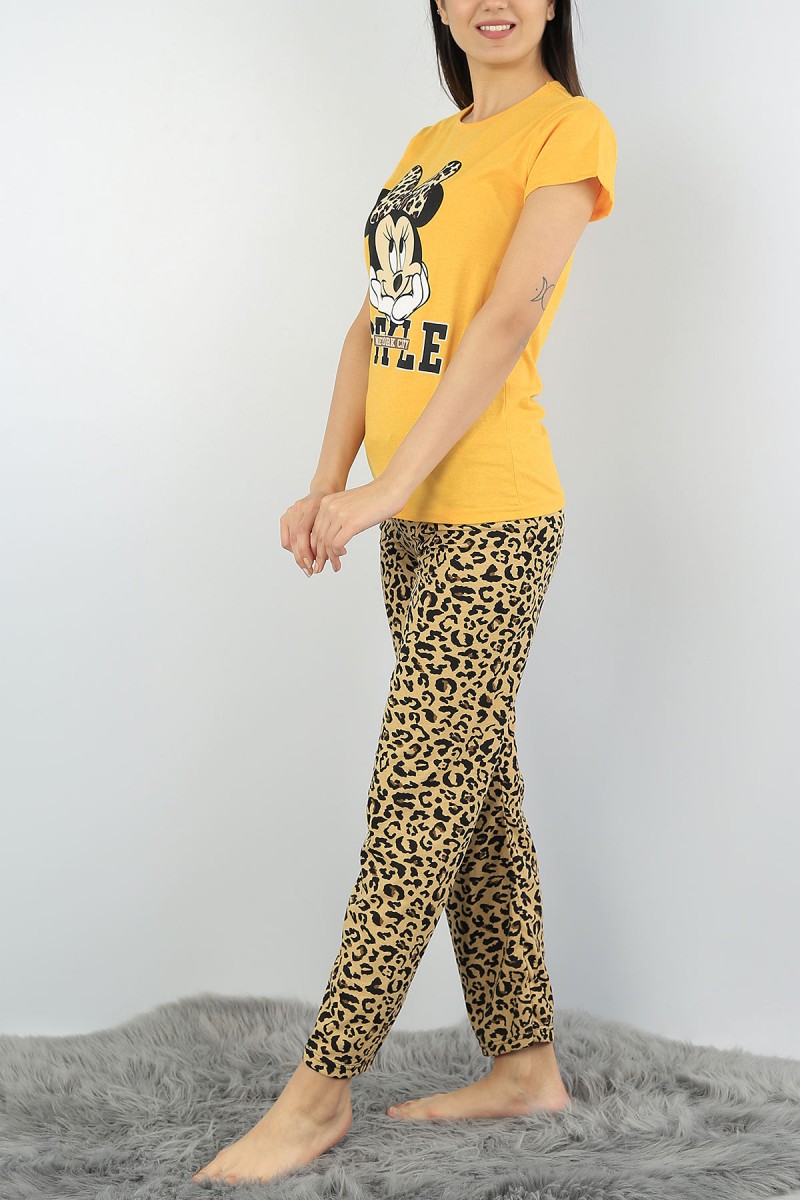Hardal Baskılı Bayan Pijama Takımı 54402
