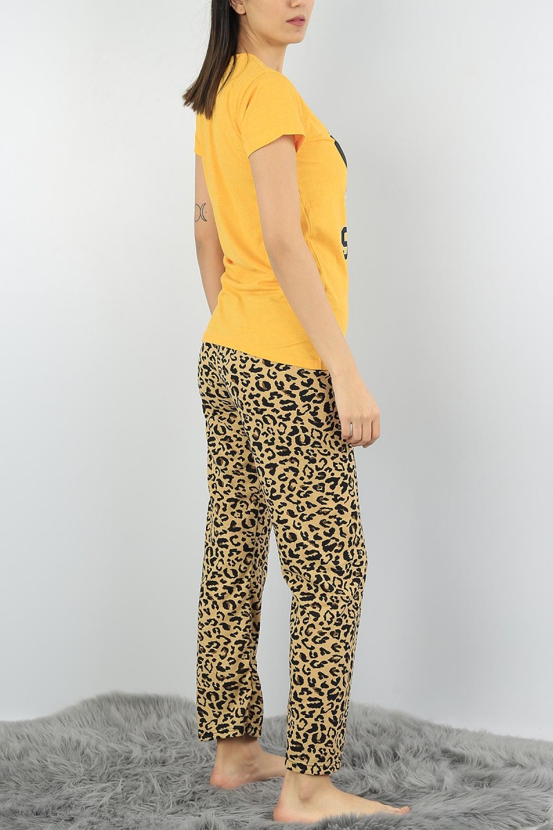 Hardal Baskılı Bayan Pijama Takımı 54402